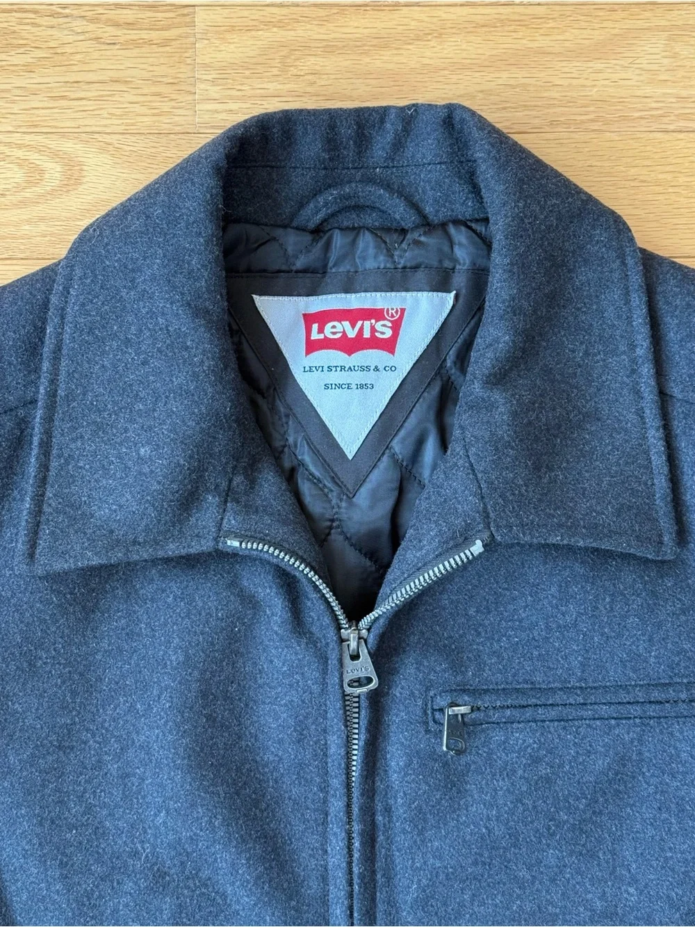 Levi’s Men’s Wool Charcoal Gray Jacket in Size Small